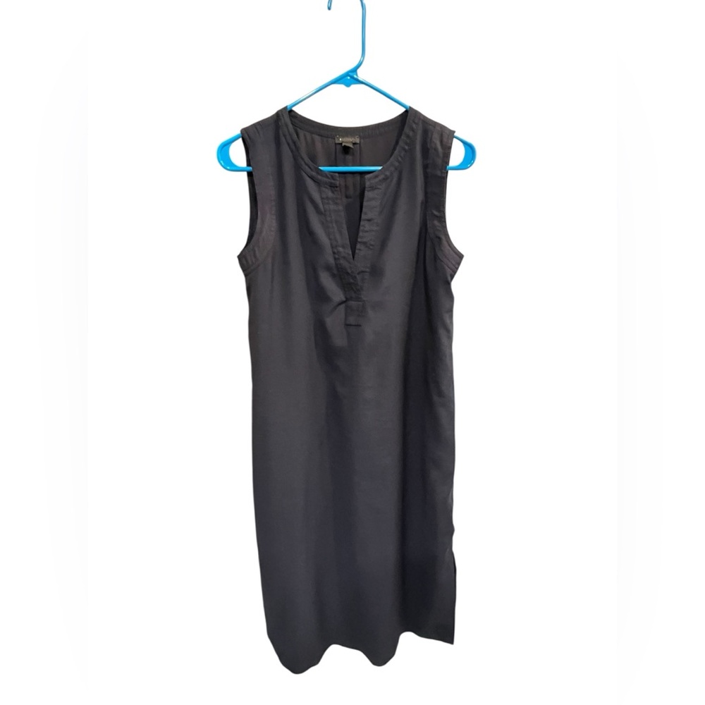Ann Taylor Navy Blue Maxi Shift Dress w/Liner - Sleeveless - V-neck - Small